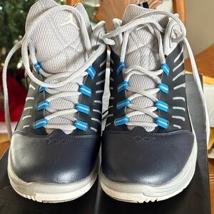 Jordan Athletic Shoes in Navy and Gray with Blue Accents